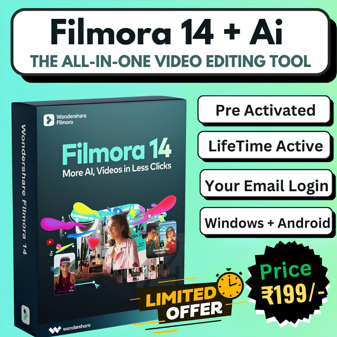 WONDERSHARE FILMORA 14 – All AI Features Unlocked! 🔥 Lifetime Pre-Activated | No Watermark | Unleash Your Creativity 🔥