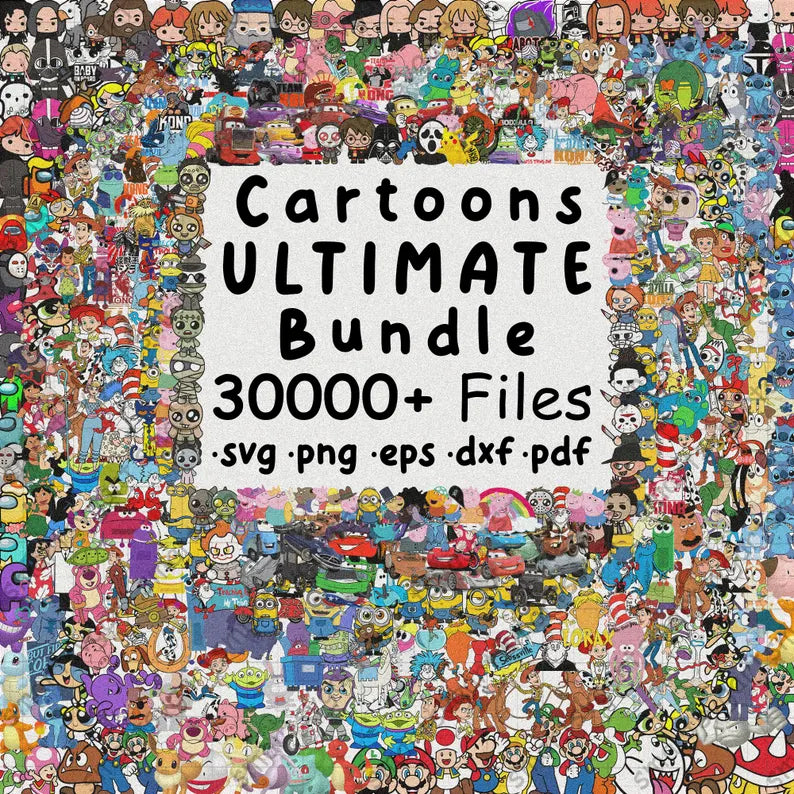 30000+ Cartoon Svg Bundle All Files in Entire Shop Svg Png Font Mega Bundle