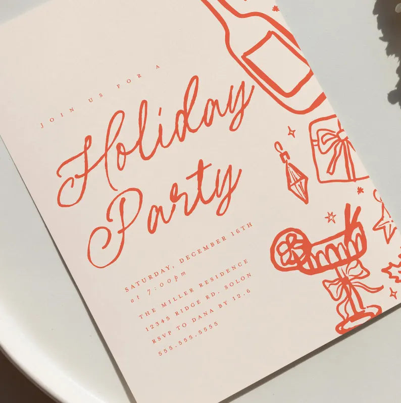 Editable Holiday Party Invitation, Christmas Invitation Template