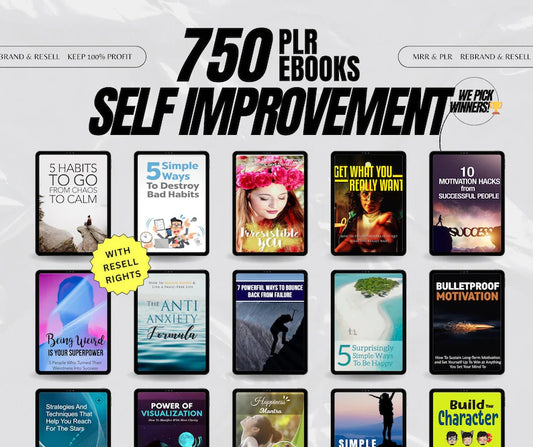 PLR EBOOKS Self Improvement Bundle/750 Digital Books With Resell Rights